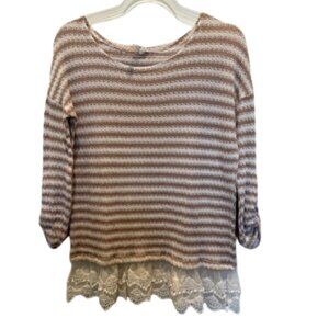 Bellamie Lace Hem Tunic Top – Size Small, Chic & Feminine Boho Inspired